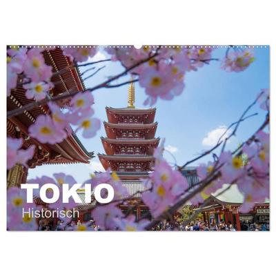 Tokio Kalender mit historischen Tempeln und Schreinen (Wandkalender 2026 DIN A2 quer), CALVENDO Monatskalender