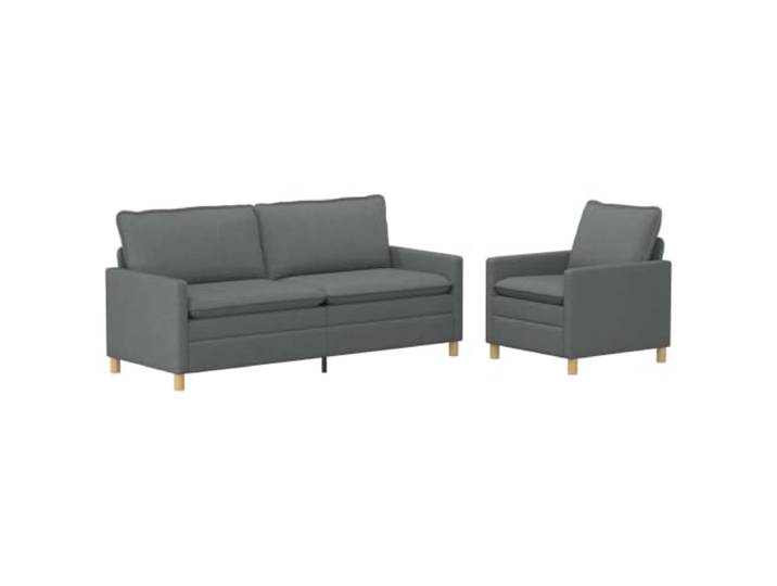 Todiikf Sofagarnitur 2-teilig Dunkelgrau Modernes Couch Set Wohnzimmer Komfortable Polsterecke mit abnehmbaren Kissenbezügen und stabilem Metallrahmen für Ihr Wohnzimmer oder Empfangsbereich.