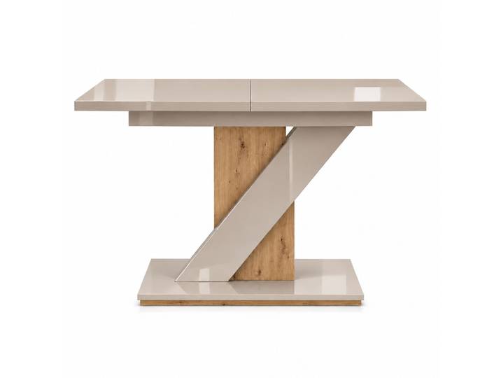 Esstisch GOODPRODUCT Veneto, Säulentisch, Speisetisch, Küchentisch, ausziehbar bis 160 cm , kaschmir hg, eiche kraft gold, kaschmir hg, B:120cm H:75cm T:80cm, Tische, Esstisch, Platz für bis zu 6 Personen, verlängerbar durch Einlegeplatte