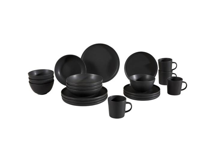 Novel Kombiservice, Schwarz, Keramik, 20-teilig, 350 ml, Lfgb, Geschirr, Geschirr-Sets, Kombiservice