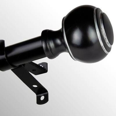 Rod Desyne "Farrar Decorative Curtain Rod Set, 28"" to 48"", Black"