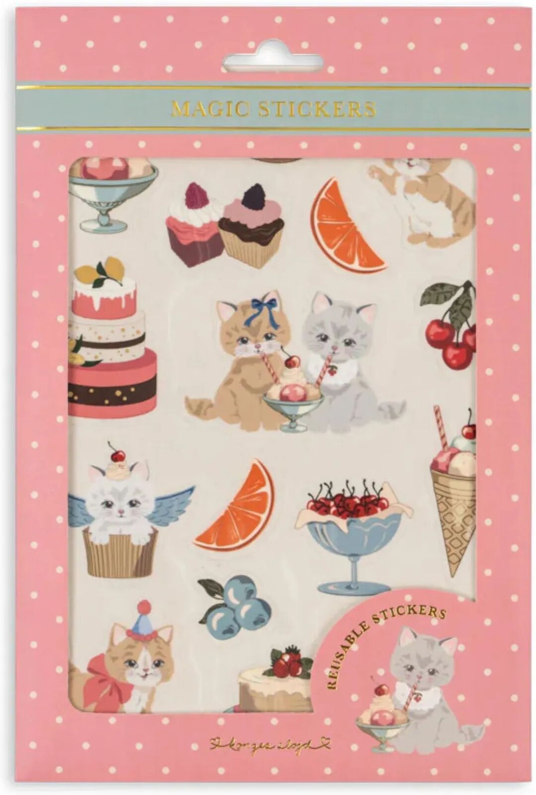 Konges Sløjd Set d'autocollants Kitty Rose taille unique