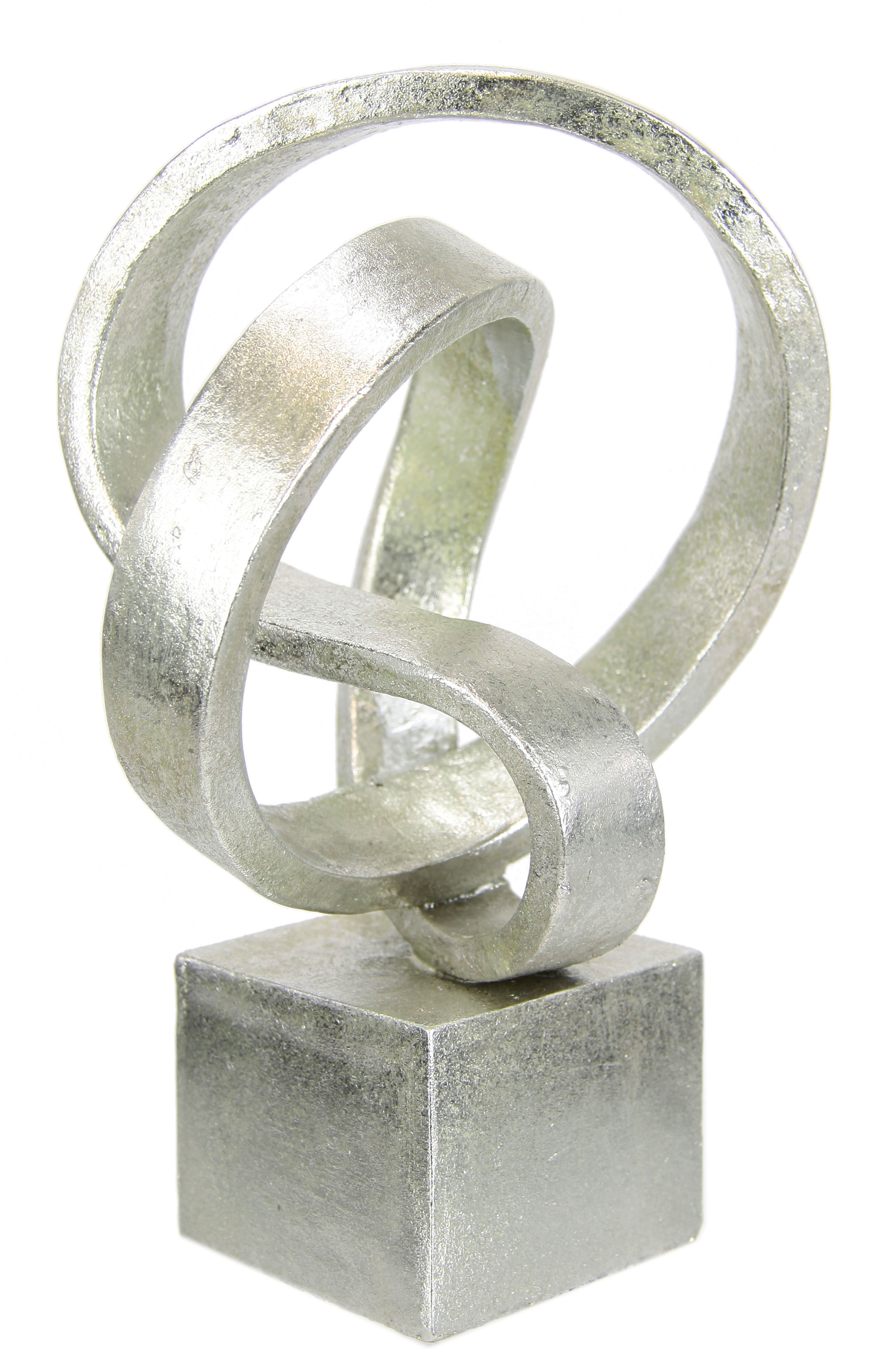 Dekofigur I.GE.A. "Moderne Deko Skulptur", silber, B:17cm H:25cm, Polyresin, Dekofiguren, Dekofigur, Ornamente Statue Dekoration Figuren Geschenkidee, silber silber B/H/T: 17cm x 25cm
