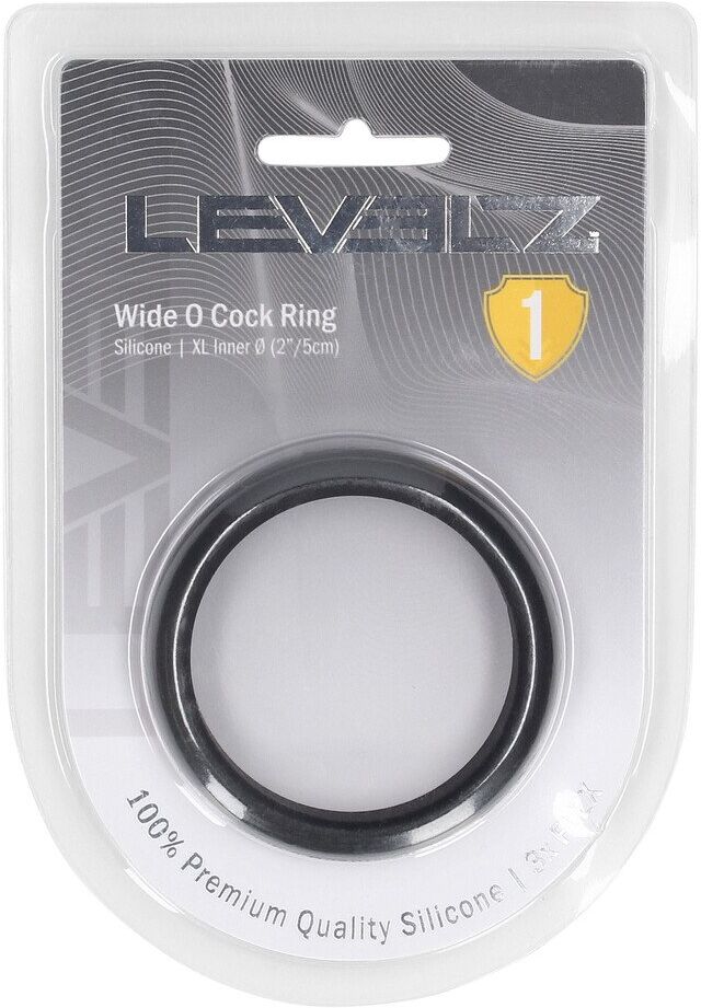Levelz Cockring en silicone Wide O - XL - 50mm - Noir