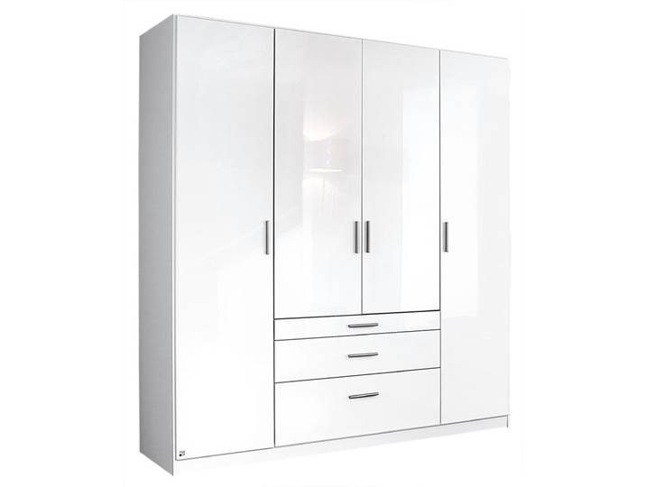 Kleiderschrank MICHAELA 181 x 54 x 197 cm Alpinweiß/Hochglanz...