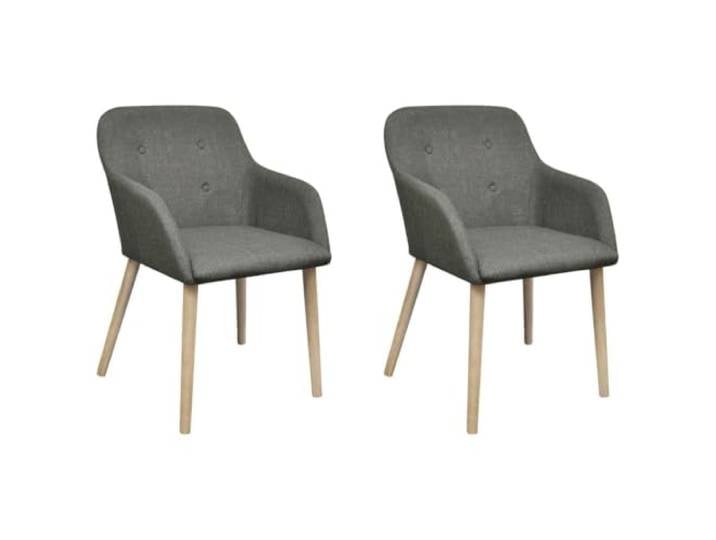 2 Esszimmerstühle mit Armlehnen, hellgrauem Stoff und Füßen Dicke Schaumstoff-Sitzfläche, gepolsterte Rückenlehne, ergonomisches Design, für Wohn- oder Esszimmer