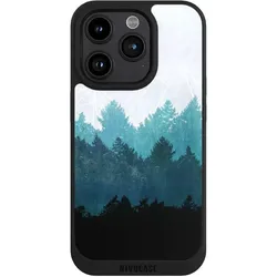 Nivocase Handyhülle für Apple iPhone 15 Pro Hülle NIVOpure Case Schwarz Abstrakt Baum Wald (Apple iPhone 15 Pro), Smartphone Hülle, Schwarz