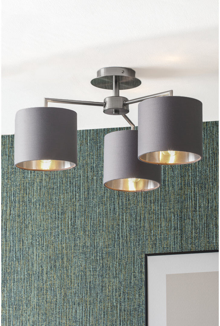17 Stories Sundari Semi Flush Mount Brushed Silver/Gray