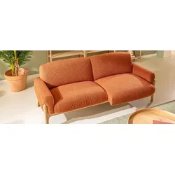 Segmüller Werkstätten Sofa 2-Sitzer groß Mika02 Stoff Ziegel
