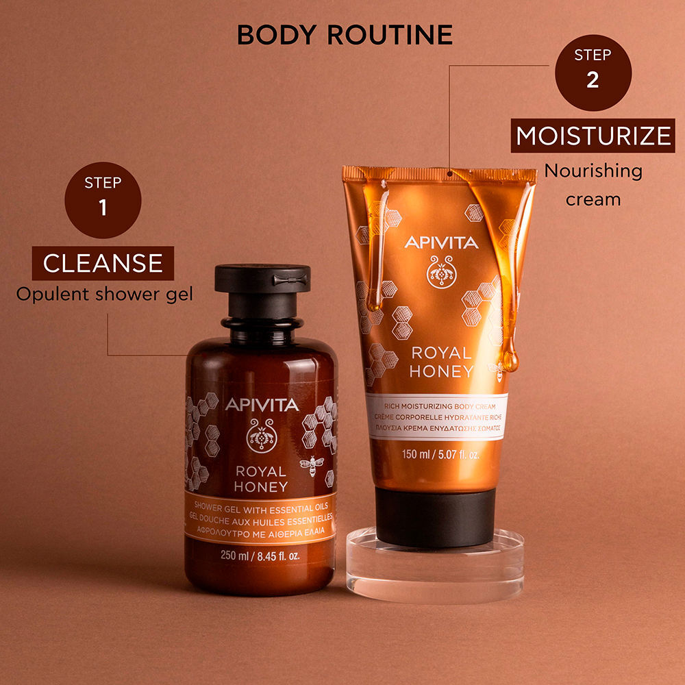 Apivita Royal Honey Gel de baño con miel y aceites esenciales - Limpia suavemente y calma la piel 250 ml