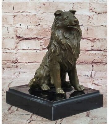 Bronzhaus Bronze Collie Dog Statue – Loyal Companion Figurine