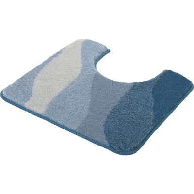 Badematte KLEINE WOLKE "Malena, Badvorleger, Badezimmer Teppich", blau (iceblau), H:20mm, Polyacryl, Badematten, Badematte, Badteppich, modernes Wellen Design, Farbverlauf, waschbar