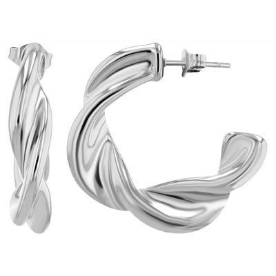 Paar Creolen ADELIA´S "Damen Creolen aus Edelstahl", silber, Ohrringe, Damen, Damen, Edelstahl