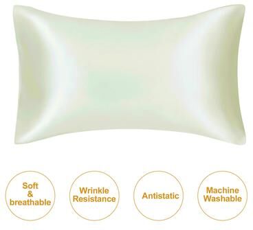 Inspired Finds JuwenSilk Mulberry Silk Pillowcase Standard & Queen Natural Silky Satin Pillow Cover beige queen 19.69x29.53in