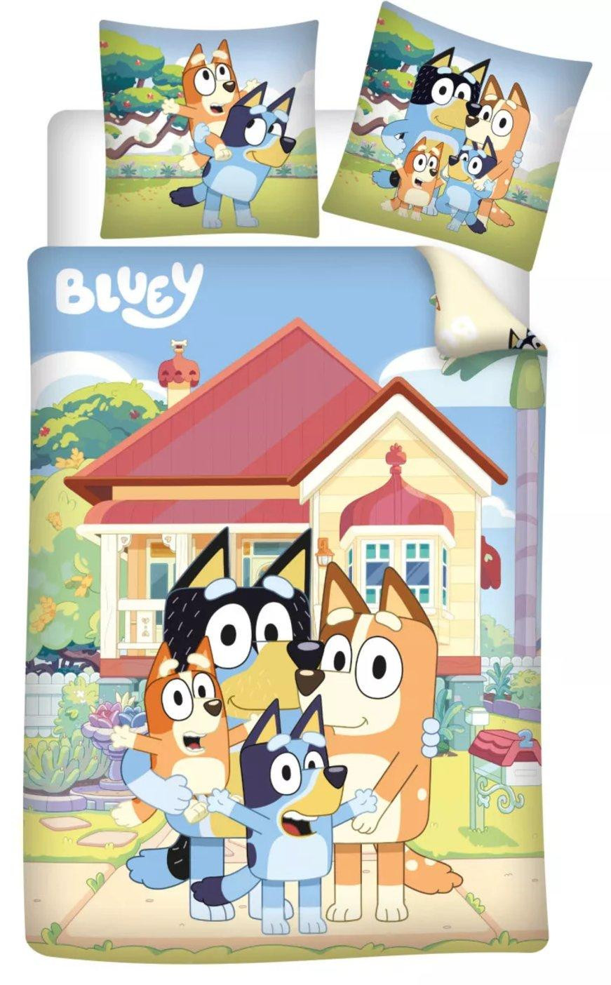 Bluey kinderslaapset voor kinderdagverblijf met motieven uit de buurt, 100 x 135 cm