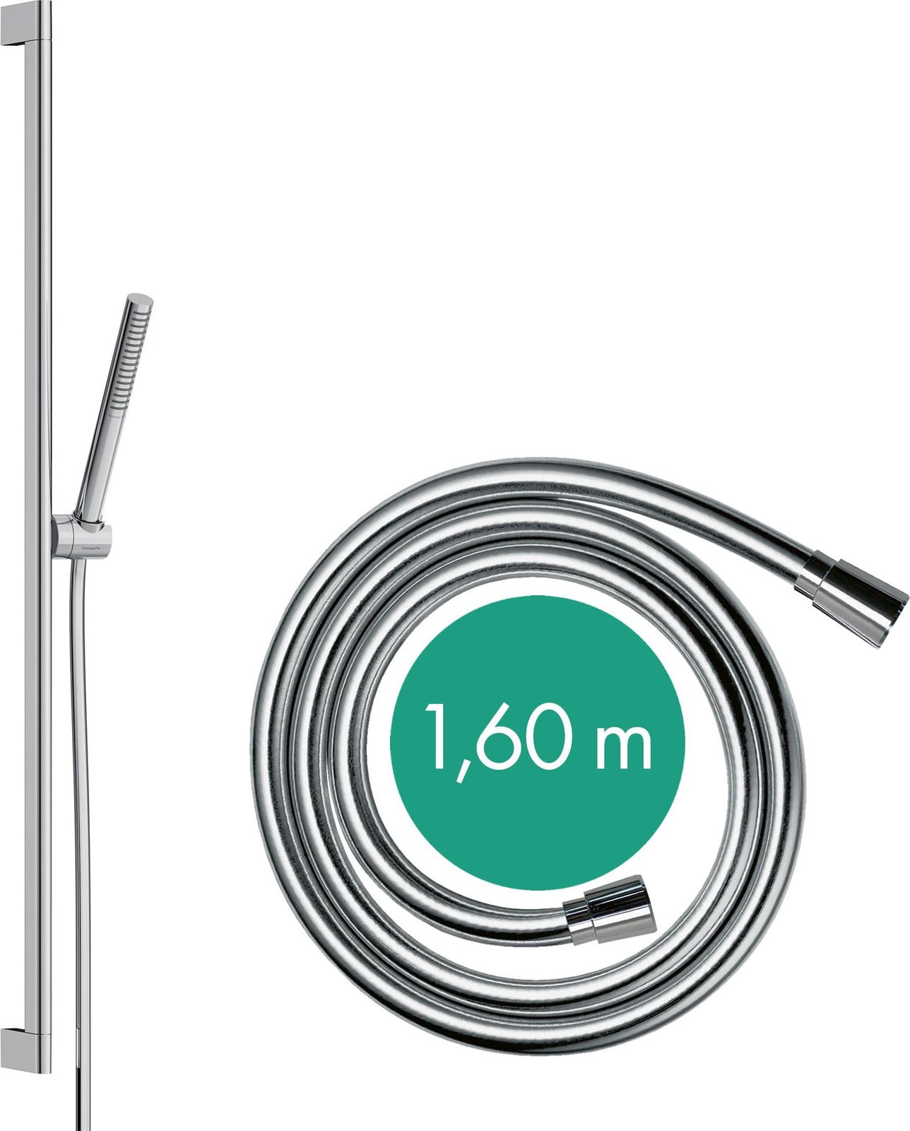 Hansgrohe Doucheset Pulsify S, 1 straal, douchestang 900 mm, matzwart
