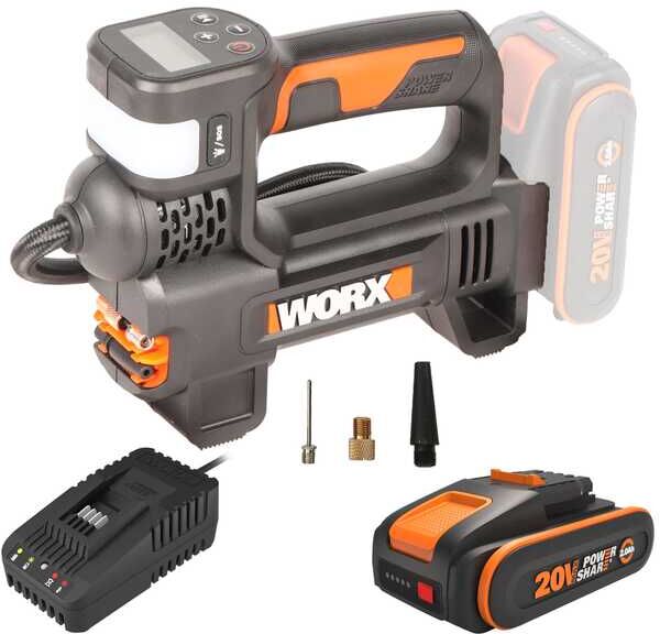 Worx WX092 - Compressore elettrico a batteria - 20V 2Ah