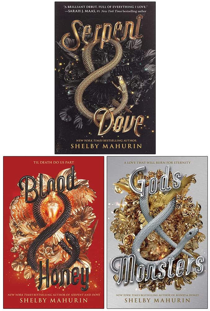 Harper Serpent & Dove 3 Books Collection Set By Shelby Mahurin (Serpent & Dove, Blood & Honey, Gods & Monsters)