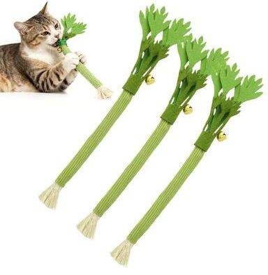Uplift Treasures Natural Catnip Celery Chew Stick For Dental Care And Play 3pcs