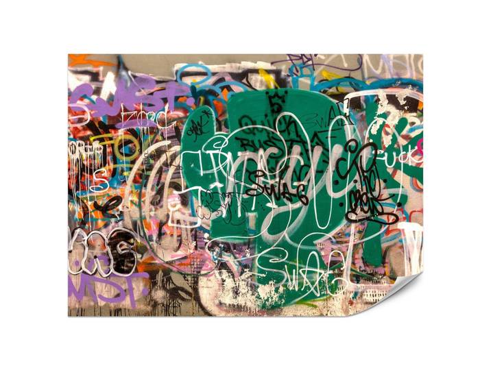 FOTOTAPETE für Jugendzimmer Straßenkunst Buntes Graffiti Urban 200x140
