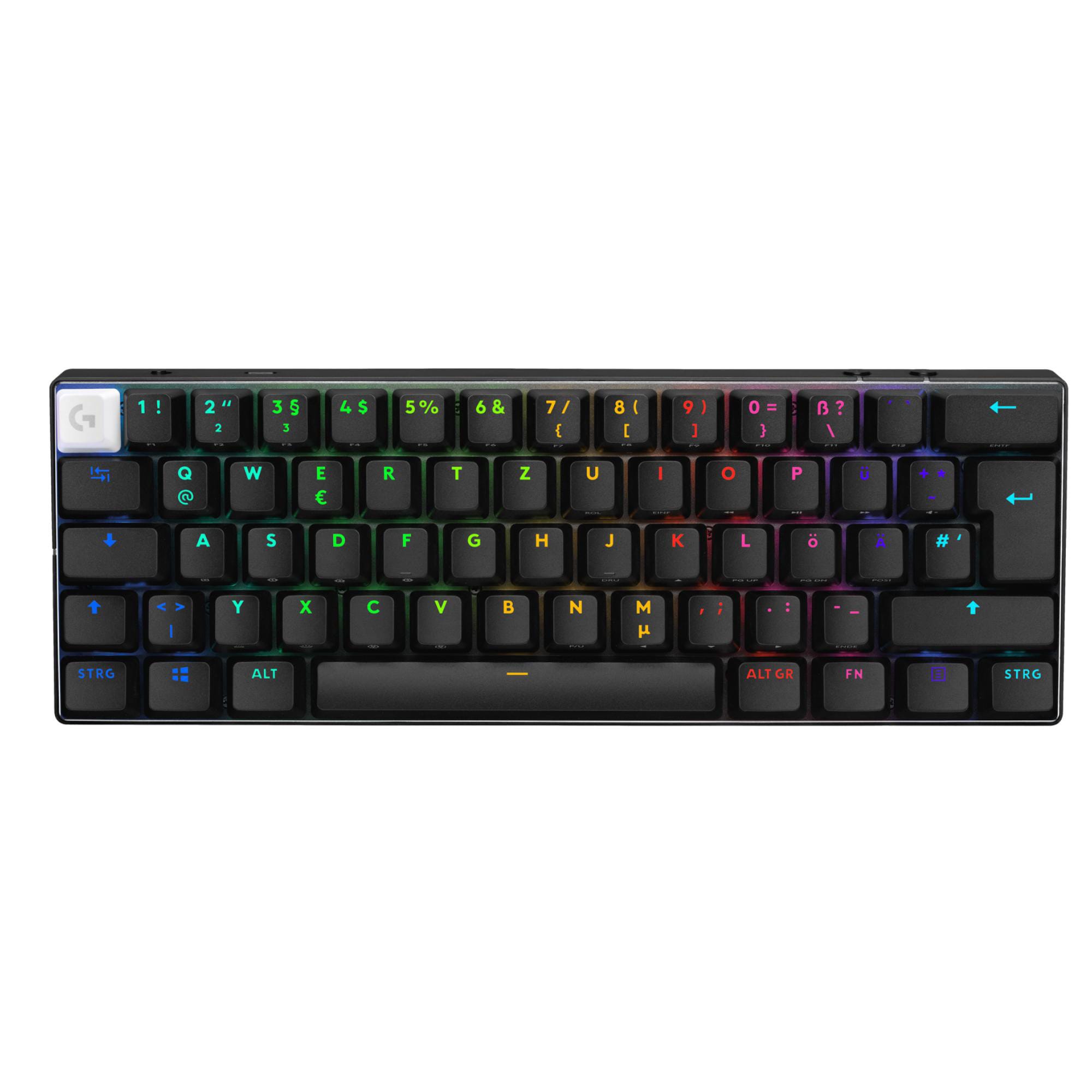 Logitech Gaming Logitech G PRO X 60 LIGHTSPEED Schwarz Gaming-Tastatur, Taktile Switches, kabellos, RGB, Anpassbar mit Logitech G Hub 920-011905