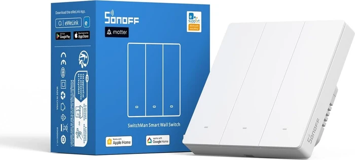 SONOFF SwitchMan Smart Wall Switch-M5 Matter (White), 3 Gang