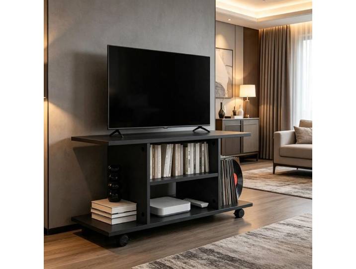 Meuble TV - Meuble multimédia fonctionnel support TV table d'appoint mobile table basse 80 x 40 x 40 cm