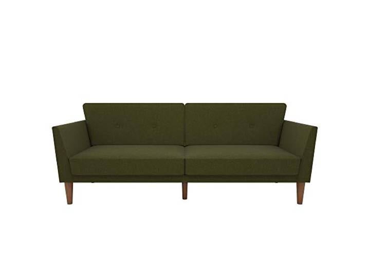 Novogratz Regal Futon Schlafsofa Grün, Leinenbezug, 3‑Sitzer 205x86x81 cm 205x86x81 cm