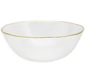 Classic Touch Clear Salad Bowl with Gold Rim