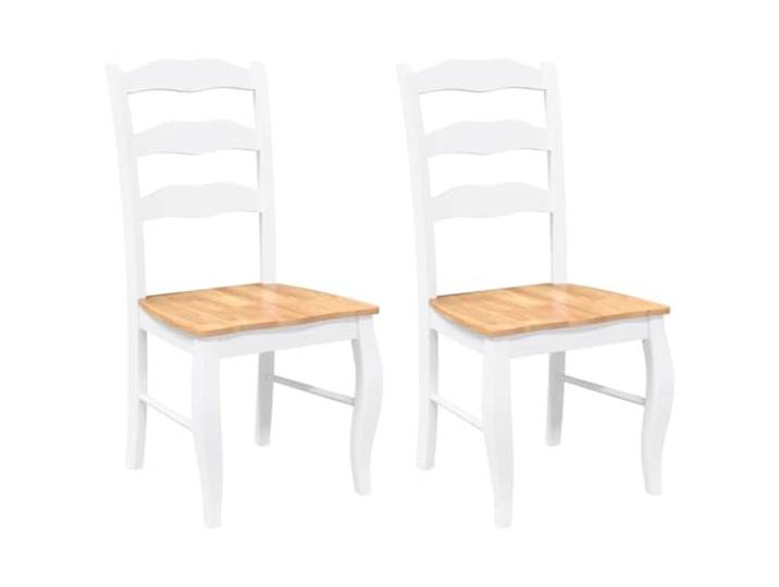 KLGBNCVE Esszimmerstühle 2 STK. Weiß Massivholz Gummibaum Ergonomische Rückenlehne, zeitloses Design, Gummibaumholz, Esszimmer, Wohnzimmer