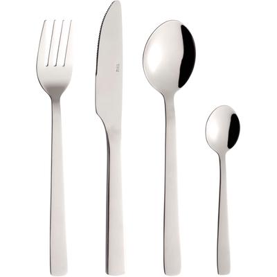 Besteck-Set AIDA RAW "RAW", grau (steel), 48 Stk., Edelstahl, Essbesteck-Sets, poliert