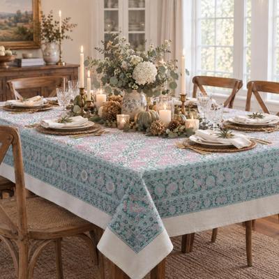 Decor Mantra Rosaline Pink Floral Tablecloth