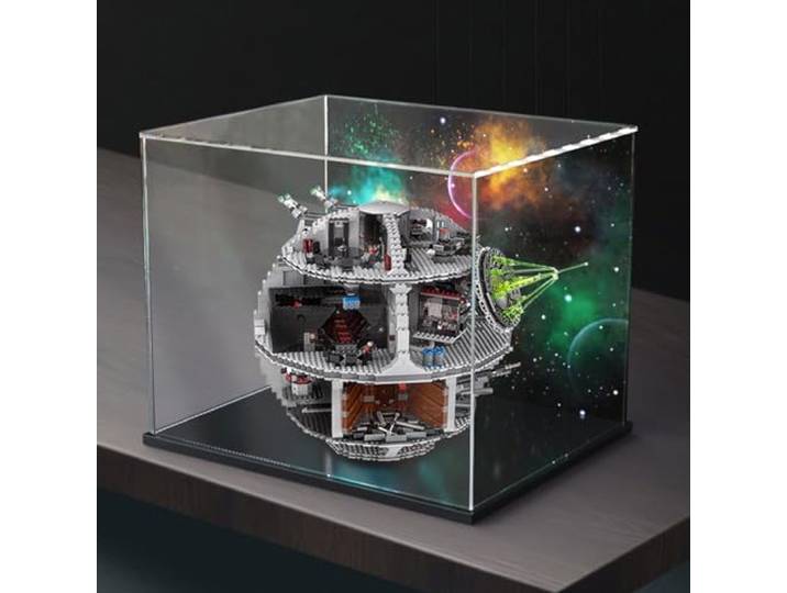 JIULIN Acryl Vitrine Box Kompatibel mit Lego 75159 Death Star Modell, Staubdicht, Wasserdicht, Klar