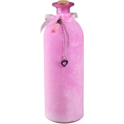 Dekovase AMBIENTE HAUS "Deko-Flasche - rosa L", rosa, B:9cm H:27cm T:9cm, Glas, Vasen
