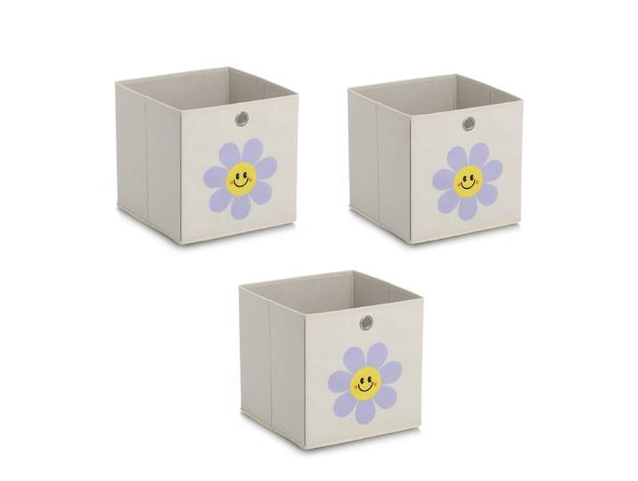 Aufbewahrungsbox ZELLER PRESENT Aufbewahrungsbox-Set, Vlies, 3tlg. , beige (creme), B:28cm H:28cm T:28cm, Vlies, Aufbewahrungsboxen, Aufbewahrungsbox, ca. 28x28x28 cm