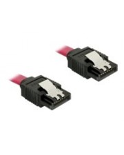 Delock SATA-Kabel Serial ATA 150/300/600 SATA M bis M 30 cm Daumenklemmen Rot für P/N: 89270 89271 (82676)