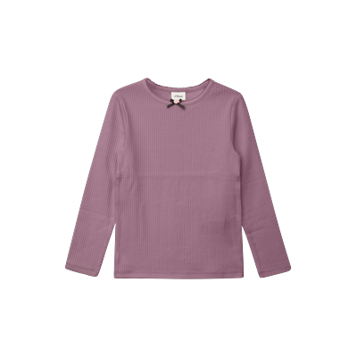 Langarmshirt S.OLIVER JUNIOR, Mädchen, Gr. 116/122, dusty rose, Rippware, Obermaterial: 95% Baumwolle, 5% Elasthan, unifarben, normal hüftbedeckend, Rundhals, abgesteppte Kante, Shirts Langarmshirt, in Ripp-Qualität / Häkelkante am Ausschnitt mit...