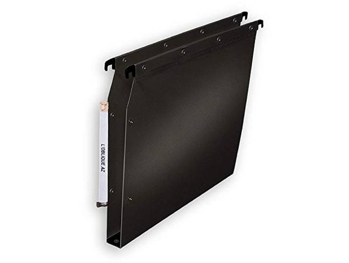 Elba Ultimate PP Lot de 10 Dossiers Suspendus en Polypro Opaque pour Armoire Fond 30mm Noir
