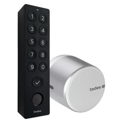 Tedee Go 2 Aluminium mit Keypad Pro (Elektronische Zahlenkombination, Fingerabdruck) (SET GO 2 PRO SW)