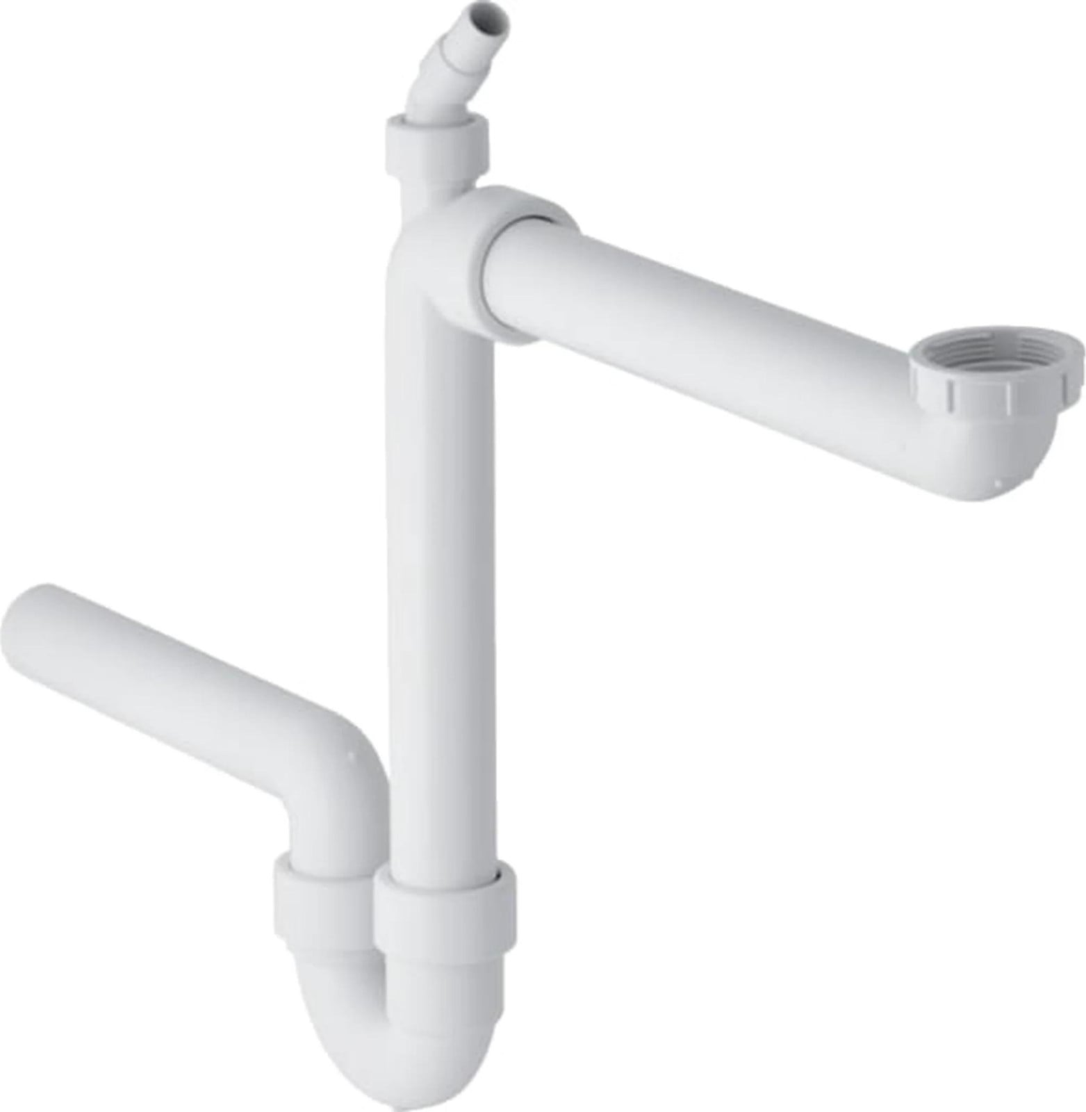 Geberit complete afvoer, 1-delig, diameter 40 mm, aansluiting G 1 1/2, wit, met slangstuk