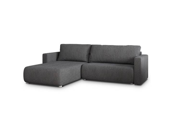 ECKSOFA TURIN N Grau Bucle-Stoff mit Schlaffunktion