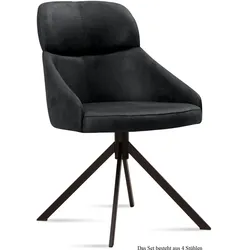 ESSZIMMERSTUHL (4er-Set) Deanna 52x82x63 Schwarz/Anthrazit