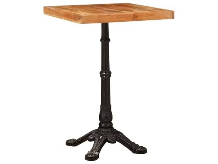 Tmriohed Bistrotisch Quadratisch 50x50x76 cm Akazie Massivholz Braun Kompakter Tisch im Industrie-Design mit robustem Gussgestell für die Küche, das Esszimmer oder gemütliche Zimmerecken.