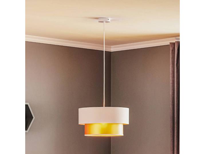 Hängelampe Dorina Maco Design, dimmbar, creme / amber, für Wohn- / Esszimmer, Kunststoff, Modern, Pendelleuchte