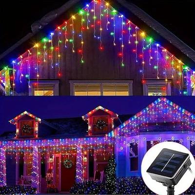 1 Stück LED Solar Eiszapfen Lichterkette 4M-96Leds 8 Modi Wasserdichte Vorhang Eiszapfen Licht Feen Lichterkette Dach Gewerbliche Straßen Dekoration