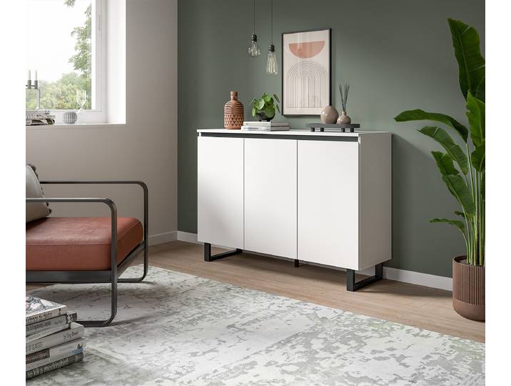 Enfilade Tomasa 120cm Blanc/Blanc