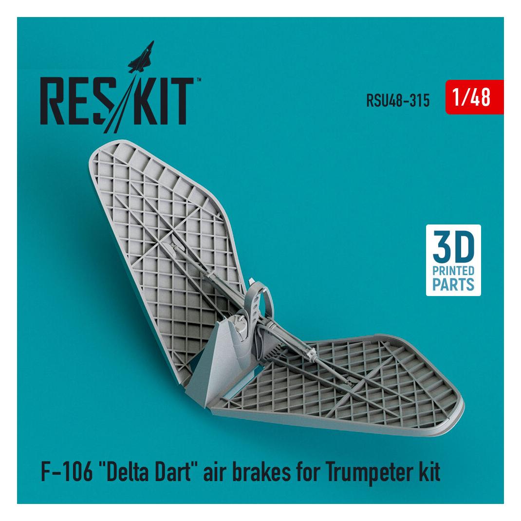 ResKit F-106 Delta Dart air brakes for Trumpeter kit (3D Printed) (RSU48-0315)