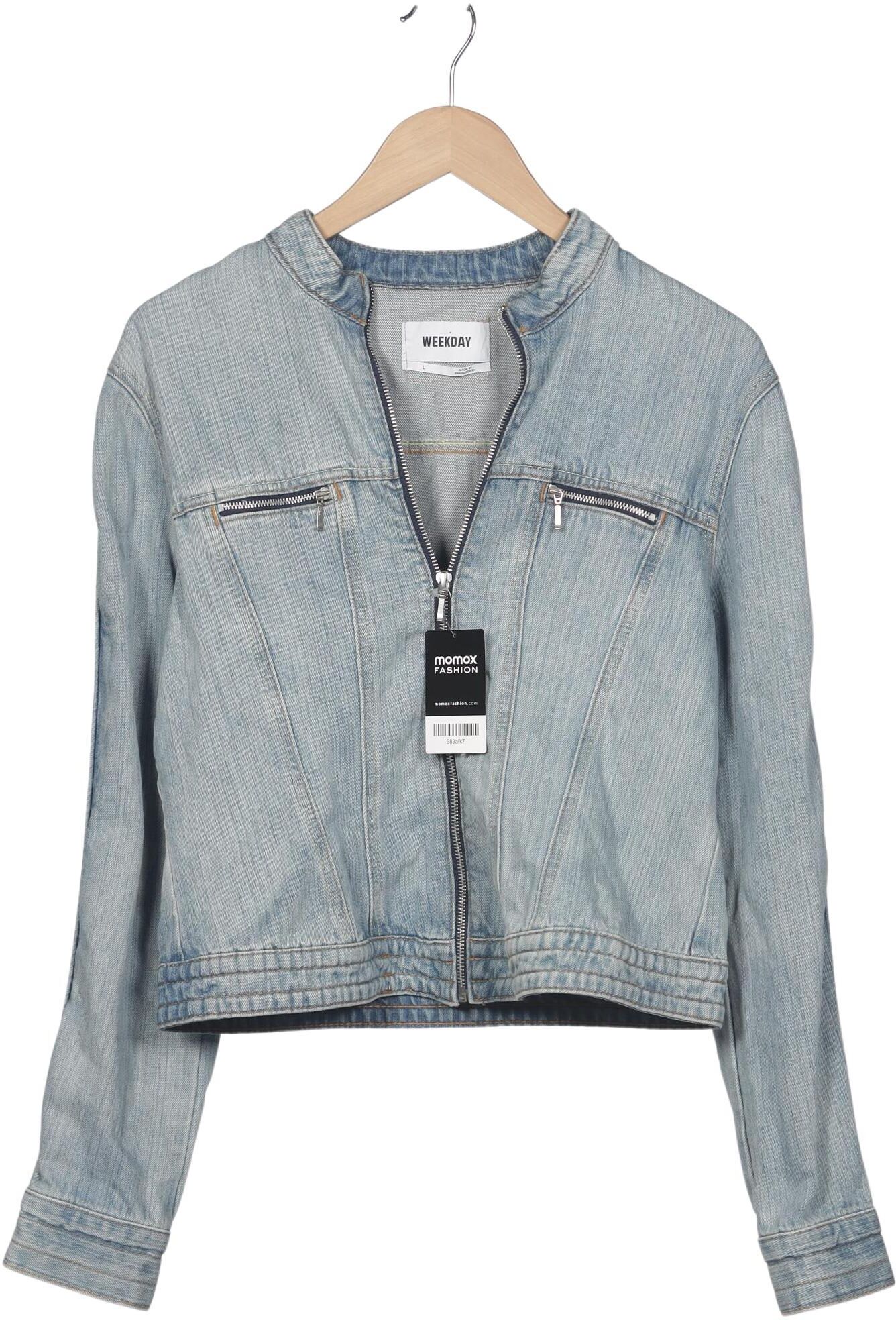 Weekday Damen Jacke, Hellblau, Gr. L, Baumwolle - Second Hand