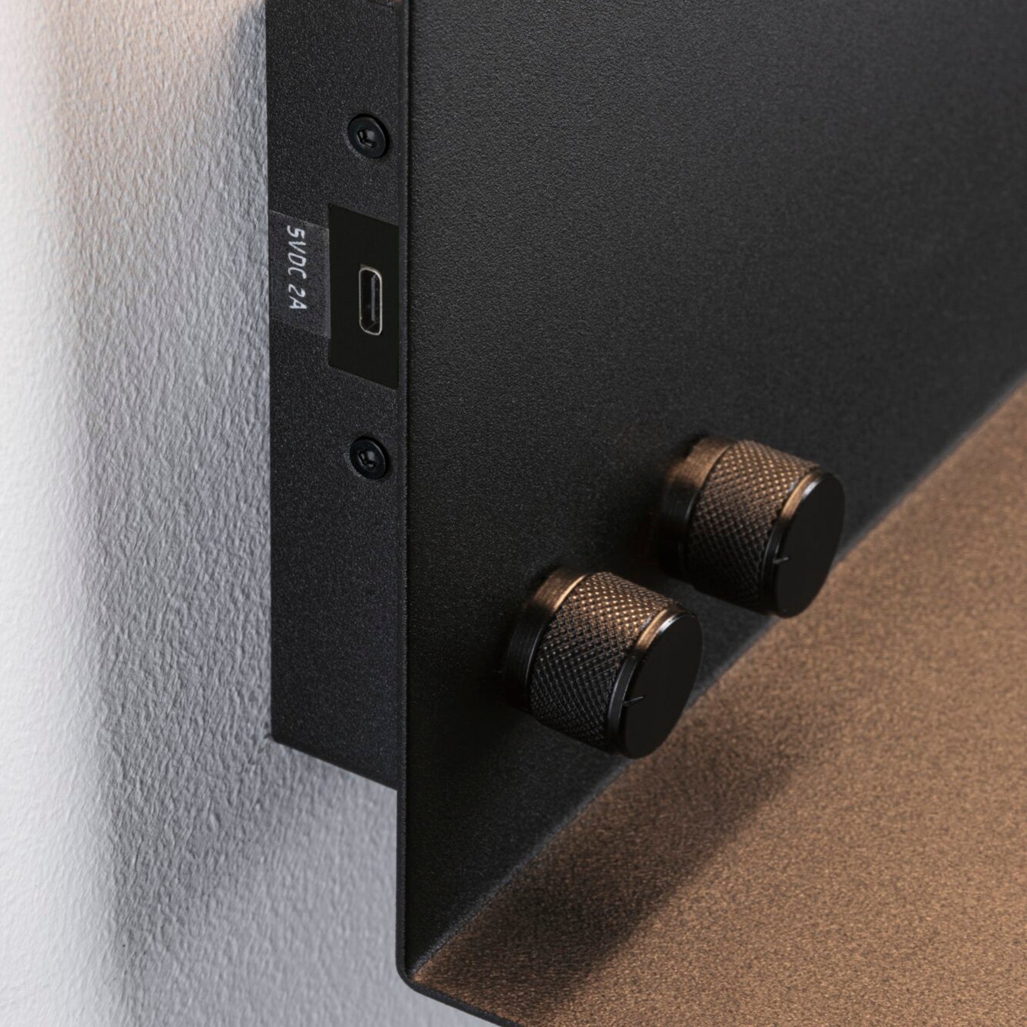 Paulmann - Jarina 7.5W LED Dimmable Wall Light with USB Port in Black Matt