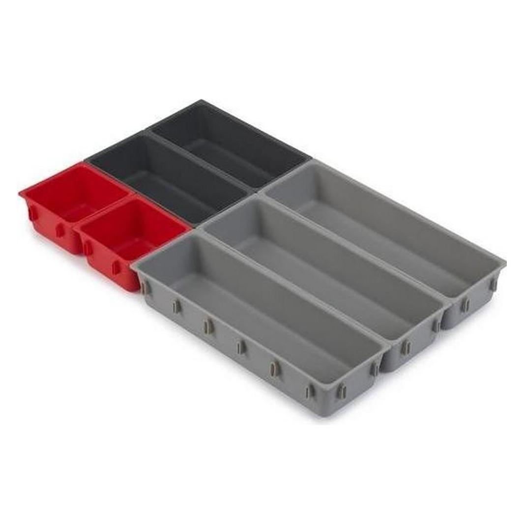Joseph Joseph Schubladen-Organizer-Set, 7-teilig grau/rot DUO (851675)